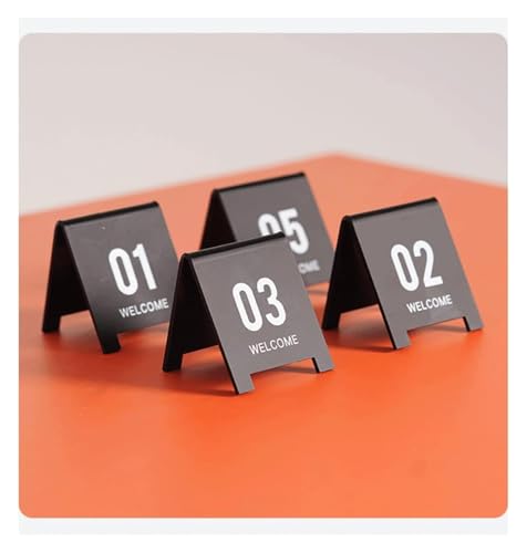 Tischnummern, Acryl-Zelt-Tischnummern, 10er-Pack, Schwarz, 2,4 x 2,7 Zoll(21-30) von CYJAZNHH