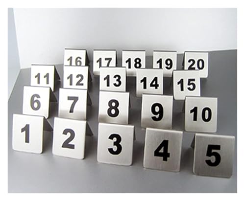 Tischnummern, Edelstahl Tisch Nummer Set Zelt Stil 5x5x5cm 2x2x2inch(21-30) von CYJAZNHH