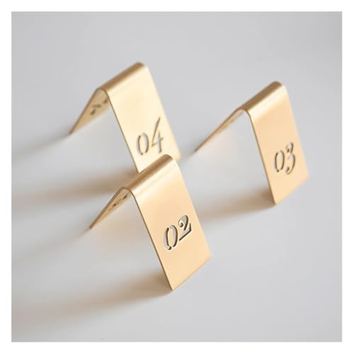 Tischnummern, Messing Tischnummern Zeltplatte 3,5x6,5cm 5er Pack(11-15) von CYJAZNHH