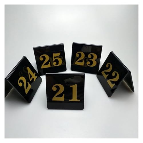 Tischnummern, Tischnummern, Acryl, Zelt-Stil, Schwarz, 3,1 x 3,1 x 3,1 Zoll, mehrere Optionen(81-90) von CYJAZNHH