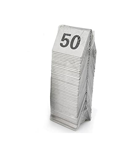 Tischnummern, Tischnummern 1-50 Edelstahlzelt doppelseitig 2"x1,6"x1,6"(1-25) von CYJAZNHH