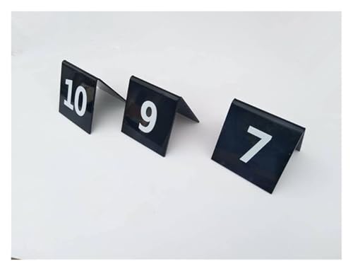 Tischnummern, Tischnummern aus Acryl im Zeltstil, 10er-Pack, Schwarz, 3,1 x 3,1 x 3,1 Zoll(1-10) von CYJAZNHH