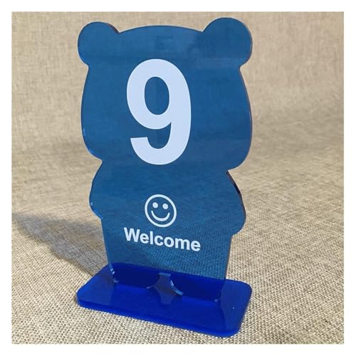 Tischnummern, Tischnummern aus Acryl in Bärenform, 10er- oder 20er-Pack, 10 cm x 16 cm, mehrfarbig(Blue-Number 1-10) von CYJAZNHH