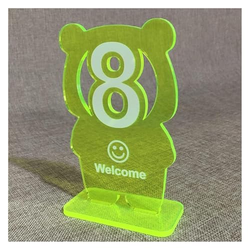 Tischnummern, Tischnummern aus Acryl in Bärenform, 10er- oder 20er-Pack, 10 cm x 16 cm, mehrfarbig(Yellow Cutout-Number 1-10) von CYJAZNHH
