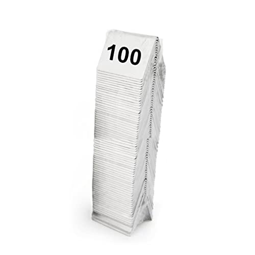 Tischnummern, Tischnummernschild aus Edelstahl, doppelseitig, dreieckig, stapelbar, 50 x 40 x 35 mm(1-100) von CYJAZNHH