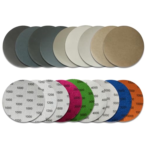 CYLBAQ 36 Stück Schleifpapier 125mm Klett, Körnung 1000/1200/1500/2000/3000/4000/5000/7000/10000 Schleifpad Rund Klett, Nasse Trockene Schleifscheiben Exzenterschleifer Schleifpapier CYLBAQ 36 Stück Schleifpapier 125mm Klett, Körnung 1000/1200/1500/2000/3000/4000/5000/7000/10000 Schleifpad Rund Klett, Nasse Trockene Schleifscheiben Exzenterschleifer Schleifpapier von CYLBAQ