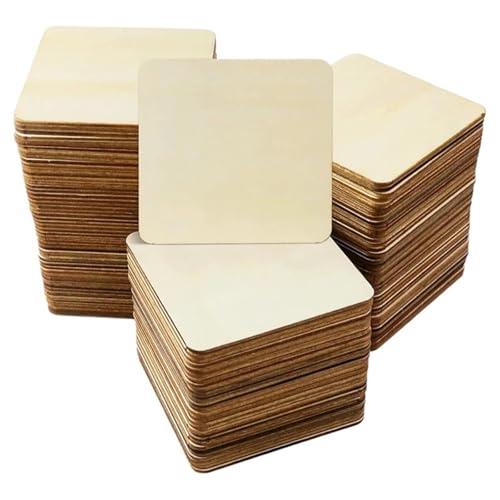 CYMMIYT Holzscheiben 10 Stück 8 cm unbehandelte Holzstücke, Leere quadratische Holzausschnitte CYMMIYT Holzscheiben 10 Stück 8 cm unbehandelte Holzstücke, Leere quadratische Holzausschnitte von CYMMIYT