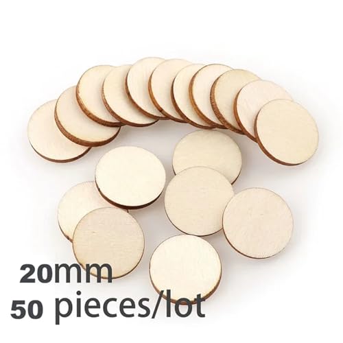 CYMMIYT Holzscheiben 2-100 Stück runde, unbehandelte Holzscheiben, 1 cm – 10 cm, for Bastelarbeiten, Holzkreisscheiben(20mm 50pcs) von CYMMIYT
