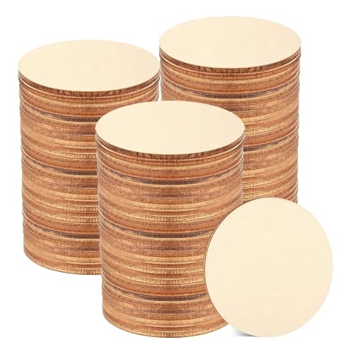 CYMMIYT Holzscheiben 2–100 Stück unvollendete runde Holzscheiben, runde Holzscheiben, Holzkreise for DIY-Kunsthandwerk, Malerei(100mm 2pcs) von CYMMIYT