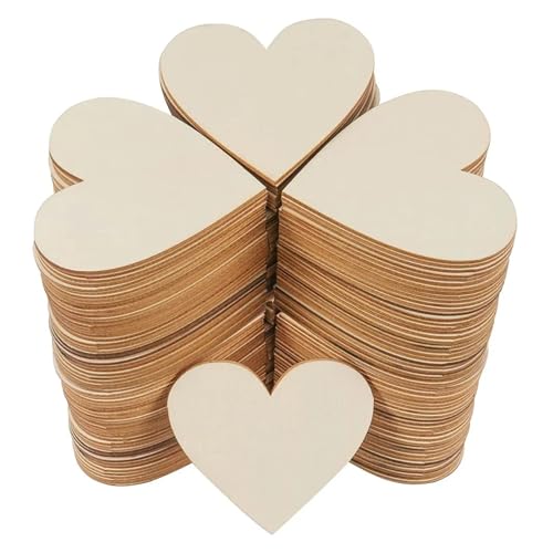 CYMMIYT Holzscheiben 3-100 Stück unvollendete Holzherzen, Leere Holzscheiben, 1 cm – 10 cm, for Selbermachen, Basteln, Holzkreisscheiben(20mm 100pcs) von CYMMIYT