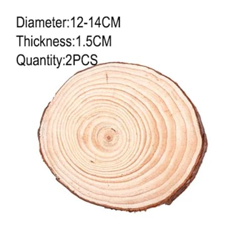CYMMIYT Holzscheiben 3-14CM Unfinished Holz Scheiben Kiefer Runde Holz Scheiben Mit Baum Rinde Log Scheiben(12-14cm 2Pcs) von CYMMIYT