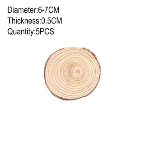 CYMMIYT Holzscheiben 3-14CM Unfinished Holz Scheiben Kiefer Runde Holz Scheiben Mit Baum Rinde Log Scheiben(6-7cm 5Pcs) von CYMMIYT