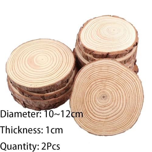 CYMMIYT Holzscheiben 3–16 cm Dicke runde unbehandelte Holzscheiben aus Kiefernholz, Kreise, for Basteln, for Hochzeiten, Partys, Gemälde, 1–10 Stück(10-12cm 2pcs) von CYMMIYT