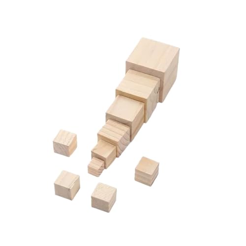 CYMMIYT Holzscheiben 3cm/4cm/5cm Unfinished Blank Mini DIY Holz Quadratische Blöcke Holz Massivholz Würfel(2.5cm x 10pcs) von CYMMIYT