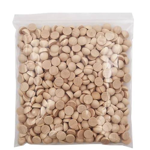 CYMMIYT Holzscheiben 5–100 Stück halbe Holzperlen, 10–30 mm, Mini-Split-Holzkugeln, unbehandelt, halbrunde Holzperlen(12mm 100Pcs) von CYMMIYT