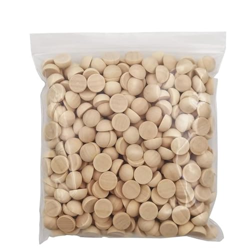 CYMMIYT Holzscheiben 5–100 Stück halbe Holzperlen, 10–30 mm, Mini-Split-Holzkugeln, unbehandelt, halbrunde Holzperlen(15mm 50Pcs) von CYMMIYT