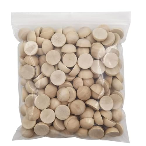 CYMMIYT Holzscheiben 5–100 Stück halbe Holzperlen, 10–30 mm, Mini-Split-Holzkugeln, unbehandelt, halbrunde Holzperlen(18mm 20Pcs) von CYMMIYT