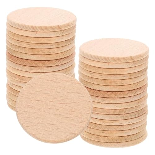 CYMMIYT Holzscheiben 50/100 Stück 4–7 cm große runde Münzen aus Buchenholz, unbehandelte Leere runde Holzscheiben(60mm,50pcs) von CYMMIYT