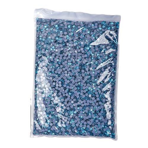 CYMMIYT Hotfix Strass 14400 Stück Hotfix-Strasssteine ​​SS6-SS20 Kristall-Hotfix-Strasssteine(Aquamarine,SS8-14400pcs) von CYMMIYT