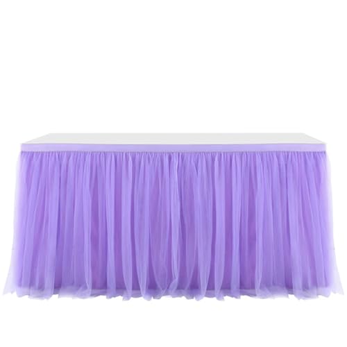 CYMMIYT Tischrock 183x77cm Tischröcke Geburtstag Tüll Tischrock Hochzeit Party Tutu Tüll Tischrock Babyparty Hochzeit Home Decor(Purple,183x77cm) von CYMMIYT