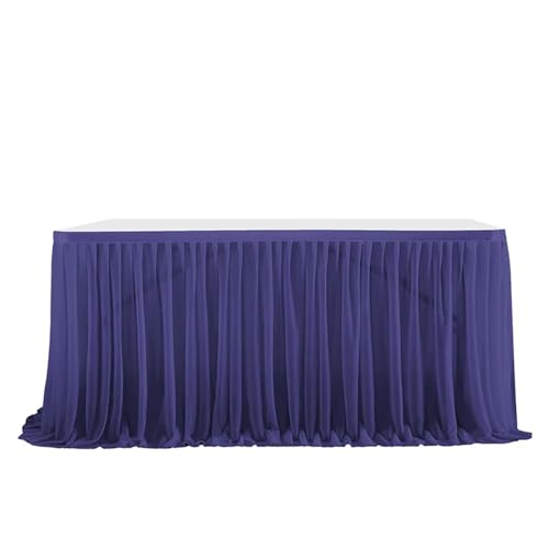CYMMIYT Tischrock 4FT/6FT/9FT Tüll Tischrock Hochzeitsdekoration Startseite Geburtstag Party Tischrock Anmelden Schreibtisch Dessert Tischbezug Home Decor(Deep Blue,6FT (185x77cm)) von CYMMIYT