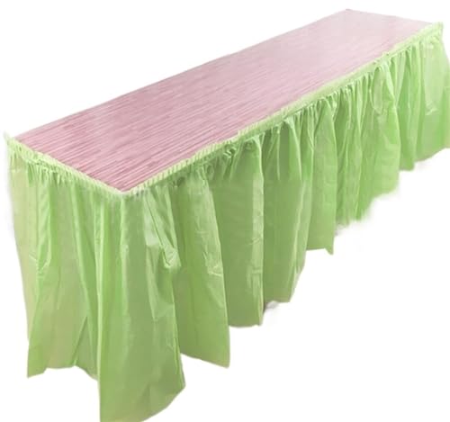 CYMMIYT Tischrock 70 x 420 cm Einweg-Tischrock aus Kunststoff for Babypartys, Geburtstagsfeiern, Hochzeiten im Freien, Tischröcke(Apple Blue) von CYMMIYT