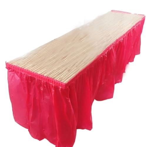 CYMMIYT Tischrock 70 x 420 cm Einweg-Tischrock aus Kunststoff for Babypartys, Geburtstagsfeiern, Hochzeiten im Freien, Tischröcke(Red) von CYMMIYT