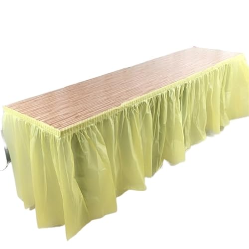 CYMMIYT Tischrock 70 x 420 cm Einweg-Tischrock aus Kunststoff for Babypartys, Geburtstagsfeiern, Hochzeiten im Freien, Tischröcke(Yellow) von CYMMIYT