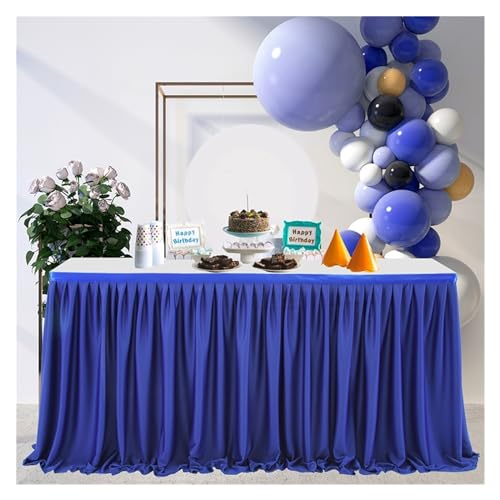 CYMMIYT Tischrock Geburtstagsfeier Tischrock Dekor Hotel Hochzeit Bankett Tischdecke 4FT 6FT 9FT 14FT Einfarbige Tischdecke(Royal Blue,6FT 183x78cm) von CYMMIYT