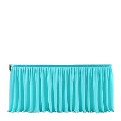 CYMMIYT Tischrock Party-Tischröcke, Tüll-Tischdecke, Hochzeit, Party, Tutu, Tüll-Tischrock, 1,8 m, for Babyparty, Hochzeit, Geburtstag, Dekorationen(Peacock Blue,9FT 78x275cm) von CYMMIYT
