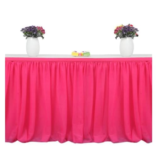 CYMMIYT Tischrock Tischrock Hochzeit Party Tüll Geschirr Tuch Geburtstag Bankett Tische Abdeckung for Feier Home Decor(Rose,275x75cm 9ft) von CYMMIYT