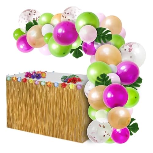 CYMMIYT Tischrock Tischrock for Tropische hawaiianische Partydekorationen, Partydekorationen, Zubehör, Tischdekoration for Geburtstag von Erwachsenen und Kindern(SET29,276X75CM) von CYMMIYT
