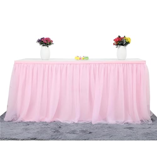 CYMMIYT Tischrock Tischröcke, Geburtstag, Tüll-Tischrock, Hochzeit, Party, Tutu, Tüll-Tischrock, Babyparty, Hochzeit, Party, Heimdekoration, Tischdecke(Color 15,6FT 183 x77cm) von CYMMIYT
