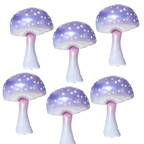 6 x lila Pilzballons von CYMYLAR