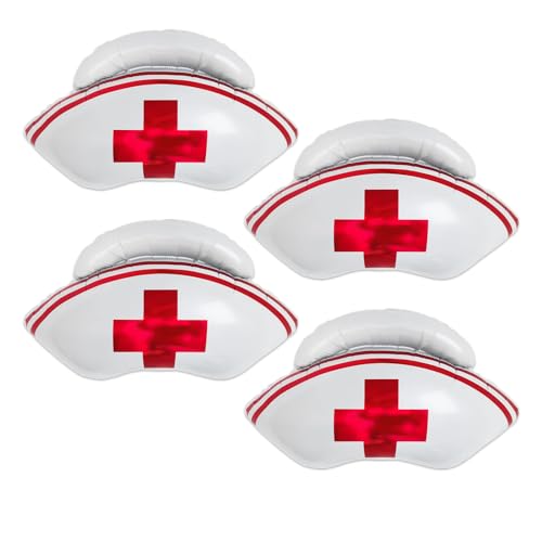 CYMYLAR 4 Stück Krankenschwester-Luftballons, Dekorationen, Krankenschwester-Party-Luftballons, Krankenschwester-Kappe, Grad Krankenschwester, Folienballons für Krankenschwestern, Partys, CYMYLAR 4 Stück Krankenschwester-Luftballons, Dekorationen, Krankenschwester-Party-Luftballons, Krankenschwester-Kappe, Grad Krankenschwester, Folienballons für Krankenschwestern, Partys, von CYMYLAR