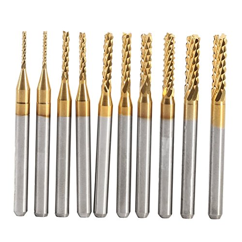 CYSFETENA 10 Stück Hochharte Hartmetall Fräsen Werkzeug, 1/1,5/2/2,5/3MM Polierte Schaftfräser, Verschleißfeste Fräsbohrer Metall zum Fräsen von Löchern, Schlitzen CYSFETENA 10 Stück Hochharte Hartmetall Fräsen Werkzeug, 1/1,5/2/2,5/3MM Polierte Schaftfräser, Verschleißfeste Fräsbohrer Metall zum Fräsen von Löchern, Schlitzen von CYSFETENA