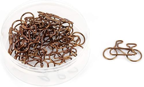 CYSFETENA 20 Stück fahrrad nudeln Büroklammern,Metall funny paper clips,Kaffee Farbe kreative mini-büroklammer für Schule Büro Lesezeichen organisieren Schreibwaren von CYSFETENA