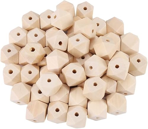 CYSFETENA 50 Stück Polyedrische Geometrische Holzperlen, 20mm Natürliche Holzkugeln mit Loch 4 mm, Unvollendete Holzperlen zum Auffädeln für Armband Herstellung, Hölzerne Handwerke CYSFETENA 50 Stück Polyedrische Geometrische Holzperlen, 20mm Natürliche Holzkugeln mit Loch 4 mm, Unvollendete Holzperlen zum Auffädeln für Armband Herstellung, Hölzerne Handwerke von CYSFETENA