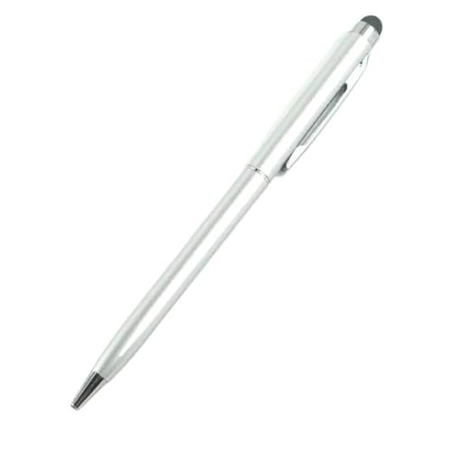 CYSUE 100 Stifte pro Packung Mini Metall 2-in-1 Stylus Universal Kugelschreiber Textgravur Custom Logo Büro Schule Werbung Stift (9 Silber) von CYSUE