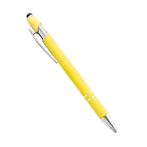 CYSUE 20–200 Stifte, Großhandel, Metall-Kugelschreiber, Touchscreen-Stift, Büro, Schule, Werbung, Stift, individuelles Logo, Text, Lasergravur (gelb (silber), 20 Stück von CYSUE