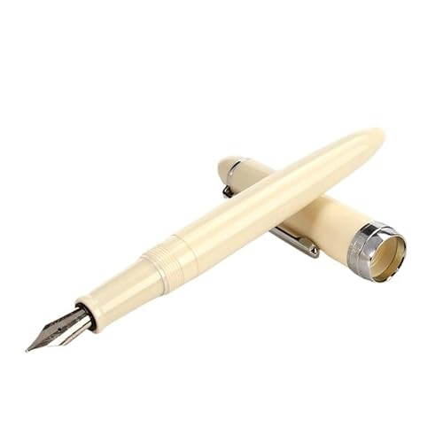 CYSUE Füllfederhalter, 0,5 mm, silberfarbener Clip, Tintenschreiber, Schreibwaren, Schul- und Bürobedarf (Elfenbein) von CYSUE