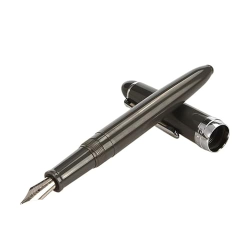 CYSUE Füllfederhalter, 0,5 mm, silberfarbener Clip, Tintenschreiber, Schreibwaren, Schul- und Bürobedarf (dunkelgrau) von CYSUE