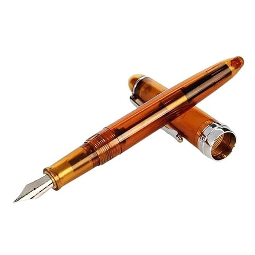 CYSUE Füllfederhalter, 0,5 mm, silberfarbener Clip, Tintenschreiber, Schreibwaren, Schul- und Bürobedarf (transparenter Kaffee) von CYSUE