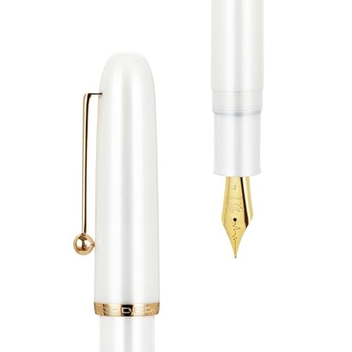 CYSUE Füllfederhalter, Acryl, transparent, weiß, Drehstift, EF F, M, Schreibwaren, Büro, Schulbedarf, Schreibstift (ca. 0,5 mm) von CYSUE