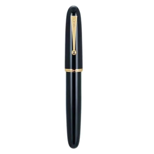 CYSUE Füllfederhalter, Elfenbein, große Größe, Harzstift, EF/F/M, Feder mit großem Konverter, Schreibwaren, Büro, Schulbedarf, Schreibstift (Schwarz, 0,5) von CYSUE