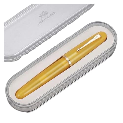 CYSUE Füllfederhalter, Elfenbein, große Größe, Harzstift, EF/F/M, Feder mit großem Konverter, Schreibwaren, Bürobedarf, Schreibstift (Topas mit Box, 0,5) von CYSUE