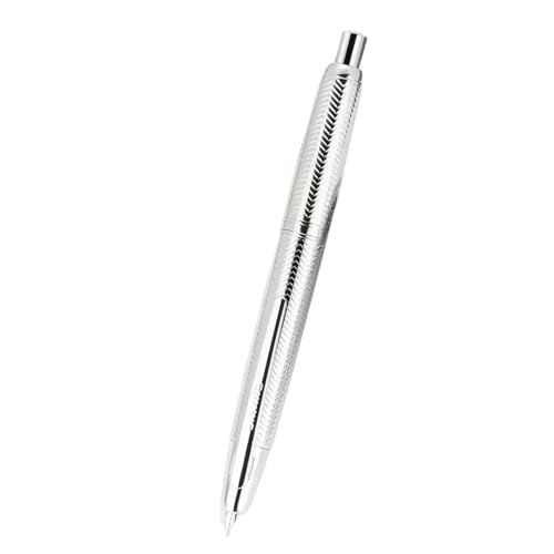 CYSUE Füllfederhalter, einziehbare EF/F-Feder, Metall, Silber/Gold, Clip, Tintenstifte für Studenten, Schreibwarenbedarf (01, F) von CYSUE