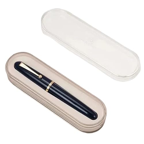 CYSUE Füllfederhalter, elfenbeinfarben, große Harz-Feder EF/F/M, Feder mit großem Konverter, Schreibwaren, Büro, Schulbedarf, Schreibstift (Dunkelblau mit Box, 0,7) von CYSUE