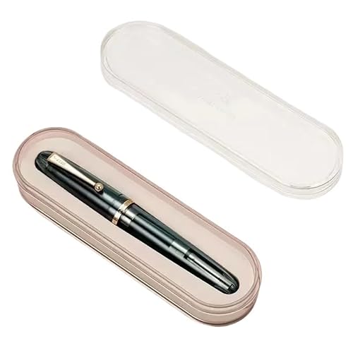 CYSUE Füllfederhalter, elfenbeinfarben, große Harz-Feder EF/F/M, Feder mit großem Konverter, Schreibwaren, Büro, Schulbedarf, Schreibstift (Hellblau mit Box, 0,7) von CYSUE