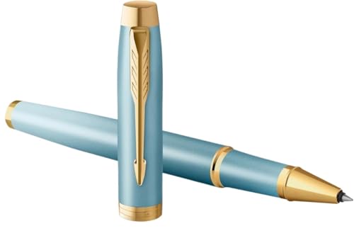CYSUE Füllfederhalter, schwarzer Lack mit Goldrand, feine Feder, blaue Tinte, elegante Geschenkbox (03) von CYSUE